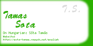 tamas sota business card